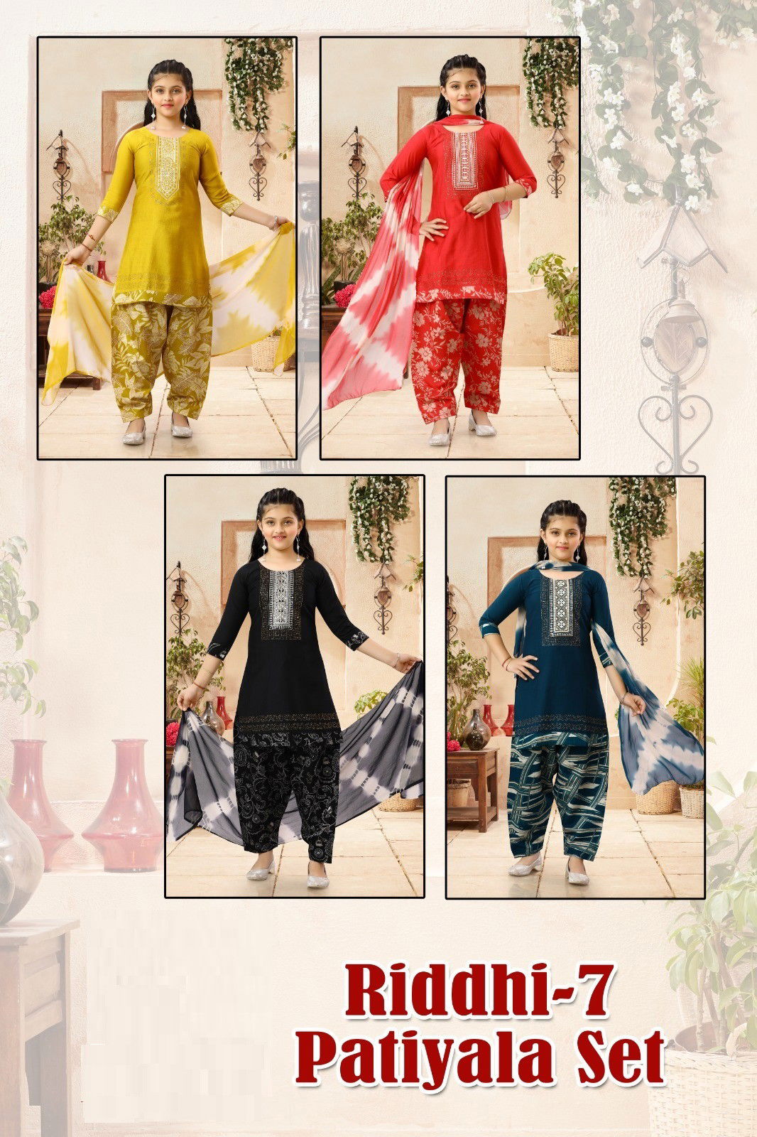 Riddhi 7 Patiyala Set Vatican Printed Kids Wear Collection